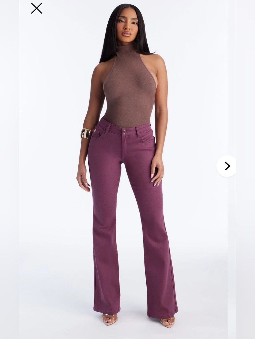 Fashion Nova High-Rise Flare Jeans - Plum SIZE 9 STRETCHY NEW WITH TAG